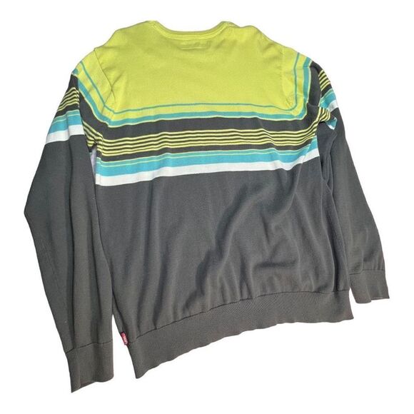 Men’s Vans Knit Pullover Sweater XL 100% Cotton Long Sleeve Striped - Picture 5 of 11